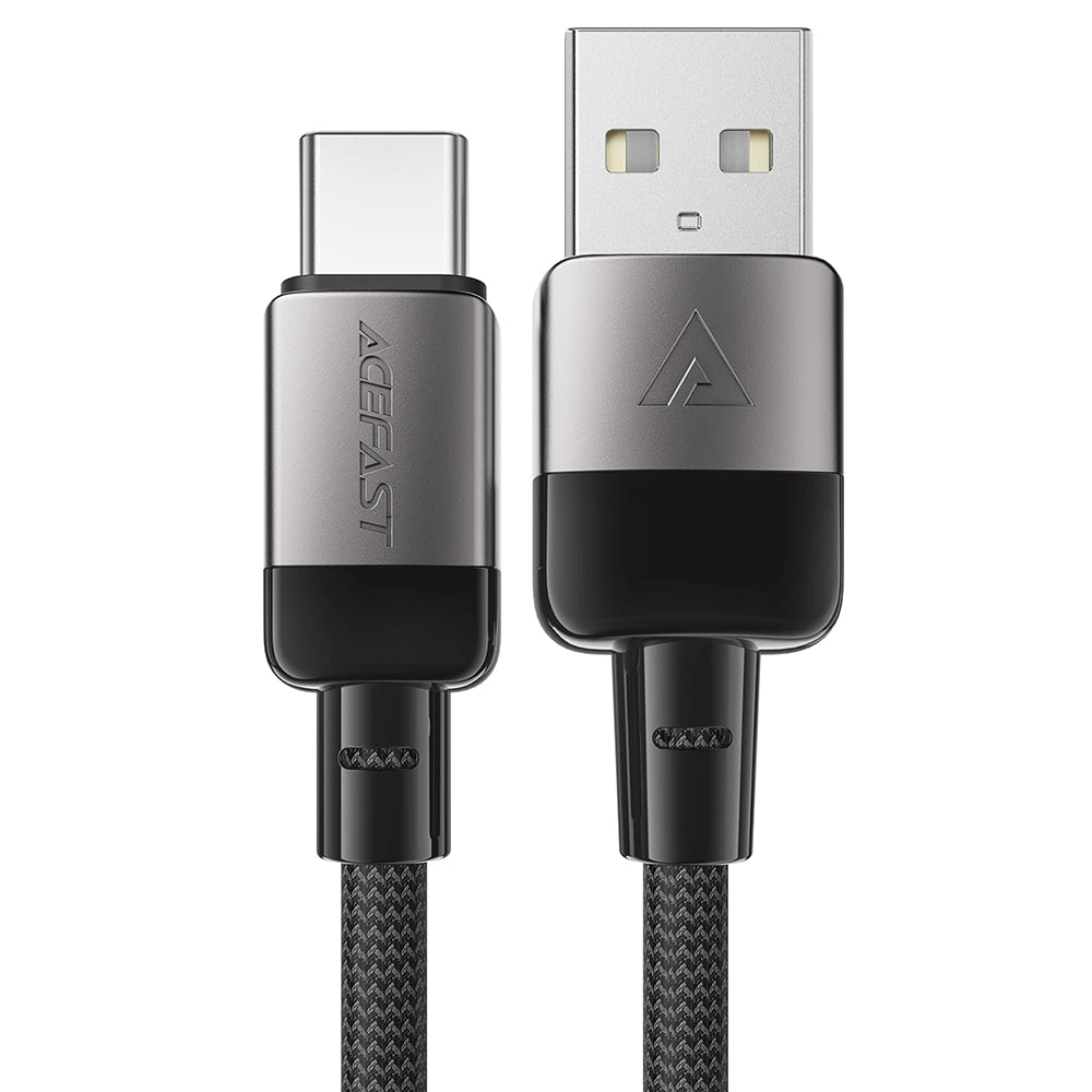 Cablu Acefast (C9-04), USB to Type-C, Fast Charging, 3A, Braided Nylon, 25.000 Bends, 1.2m, Negru