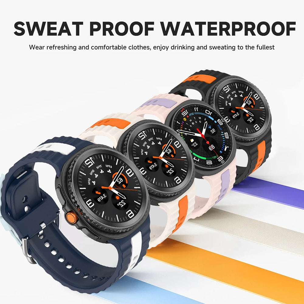 Curea smartwatch Techsuit Watchband (W078) compatibil cu Samsung Galaxy Watch8 40mm/Watch8 44mm/Watch8 Classic, Negru / Gray