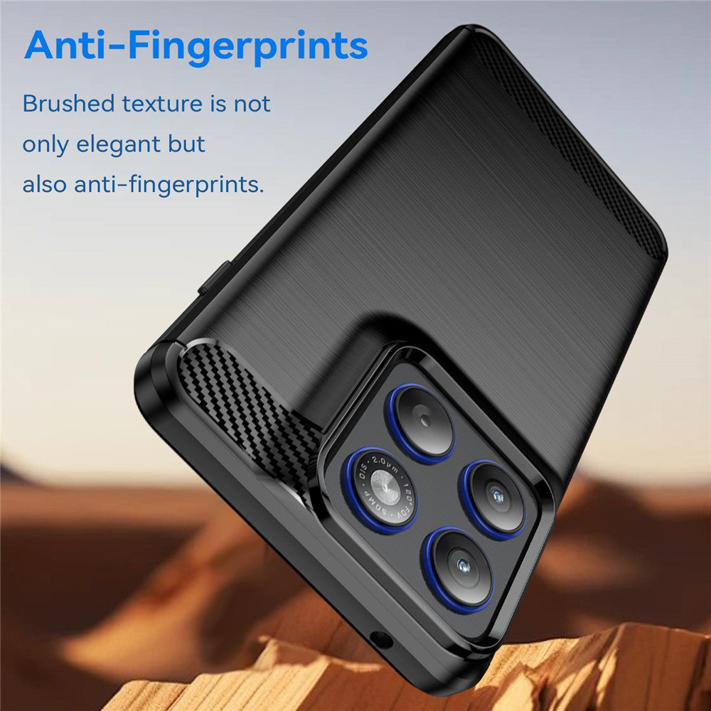 Husa de protectie Techsuit Carbon Silicone compatibil cu Motorola Edge 70, Negru