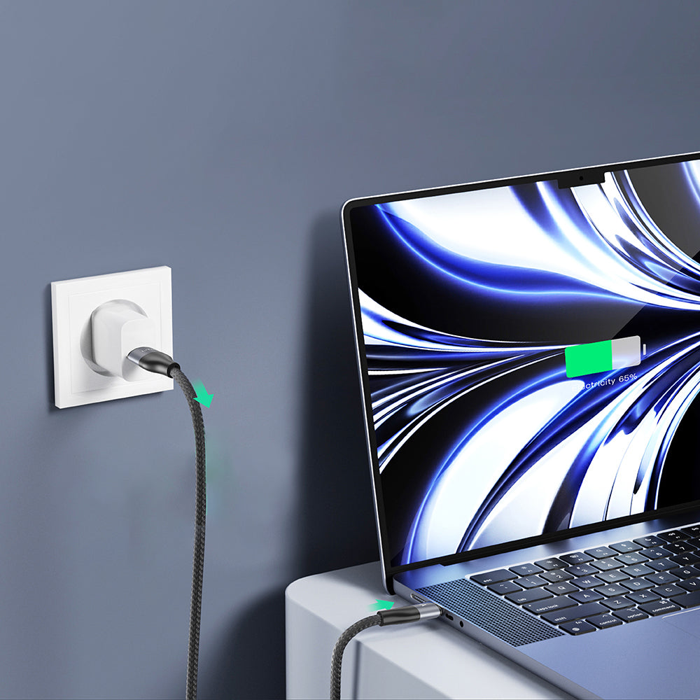 Cablu Lito (LD23T), USB to Type-C, Fast Charging, Braided Nylon, 6A, 480Mbps, 1m, Gri
