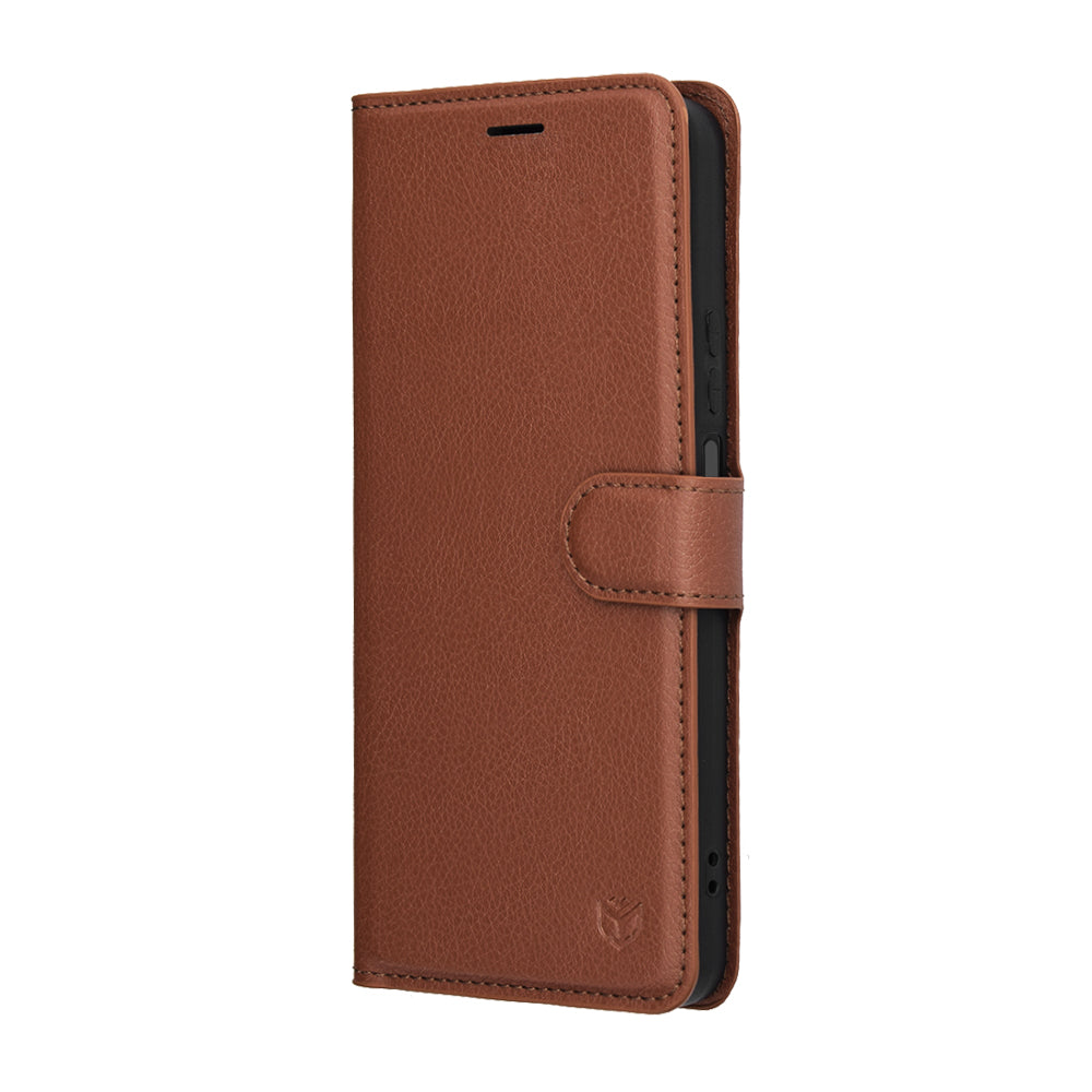 Husa de protectie Techsuit Leather Folio compatibil cu Honor 400 Smart 5G / 400 Smart 4G / X7d 4G, Maro
