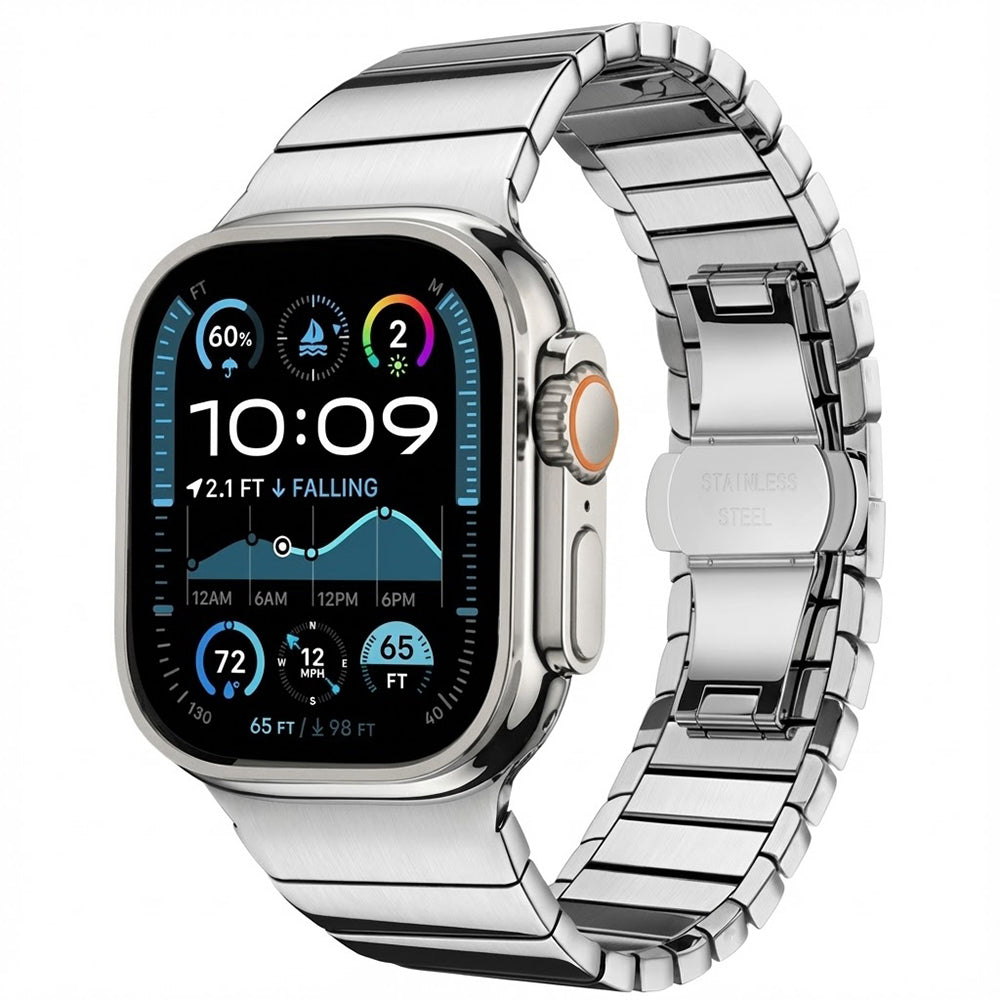 Curea smartwatch Techsuit Watchband (W012) compatibil cu Apple Watch 1/2/3/4/5/6/7/8/9/10/11/SE/SE 2/SE 3 (38/40/41/42mm), Argintiu