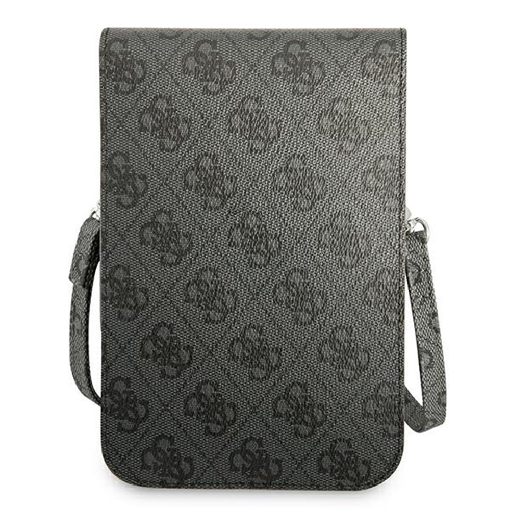 Geanta Guess Universal Phone Pouch Zip Triangle 4G (GUWBP4TMGR), Universal, Adjustable Strap, Eco-Leather, 2 Large, 4 Small Pocket, Negru