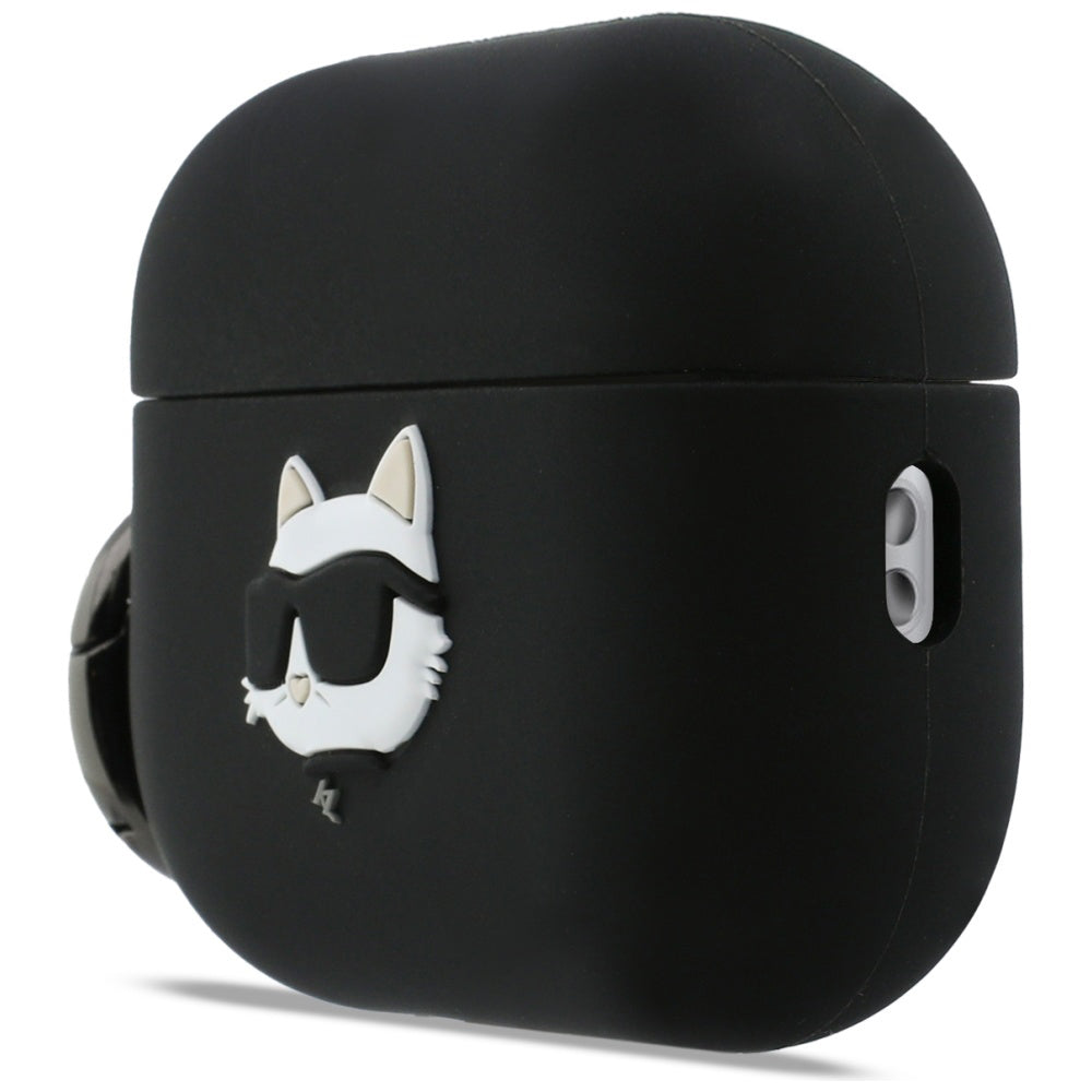 Casti Karl Lagerfeld Silicone Choupette Head 3D (KLAP3RUNCHK), Apple AirPods Pro 3, Negru