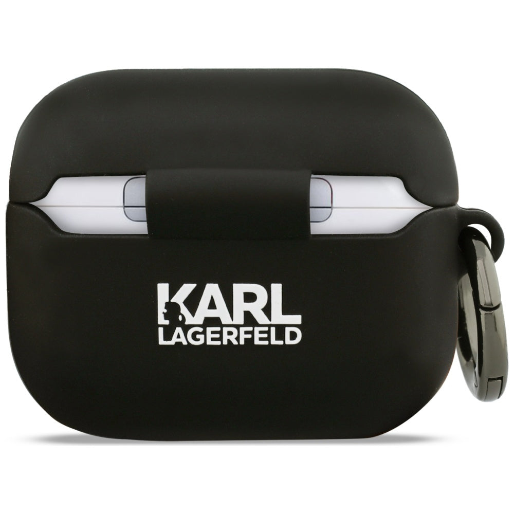 Casti Karl Lagerfeld Silicone Karl&Choupette Head 3D (KLAP3RUNKC), Apple AirPods Pro 3, Negru