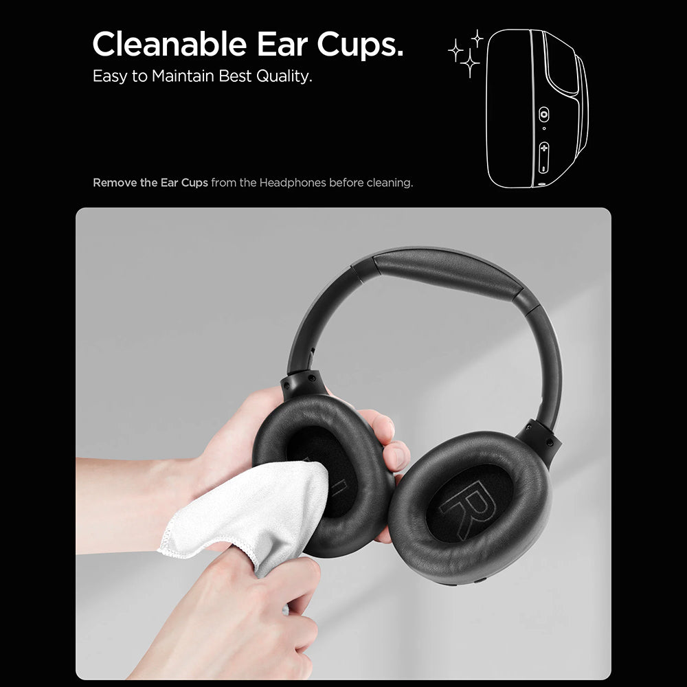 Casti Spigen Wireless SA2403 (ASD09691), Bluetooth 5.4, Active Noise Cancelling, Microphone, Low Latency, Negru