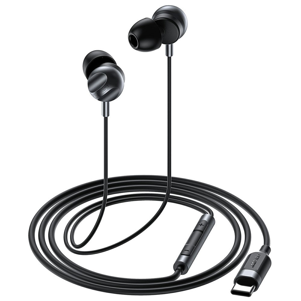 Casti Acefast L6, USB-C, In-ear, Negru