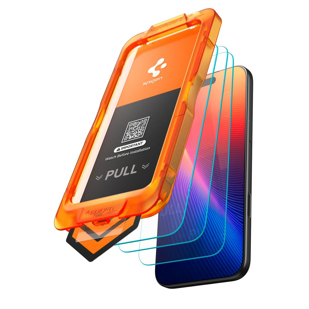 Spigen Folie de protectie Spigen (set de 3) Glas.tR Align Master Slim (AGL10099) compatibil cu iPhone 17 Pro Max, Transp