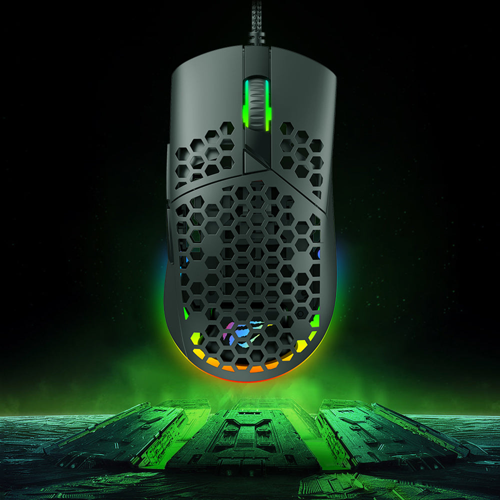 Tastatura/Mouse Havit Wired Gaming Mouse (MS1036), with RGB Lights, 1200/1600/2400/4800/6400/7200 DPI, 1.6m, 5V, Negru