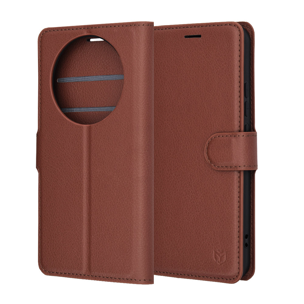Husa de protectie Techsuit Leather Folio compatibil cu Honor Magic8 Lite, Maro