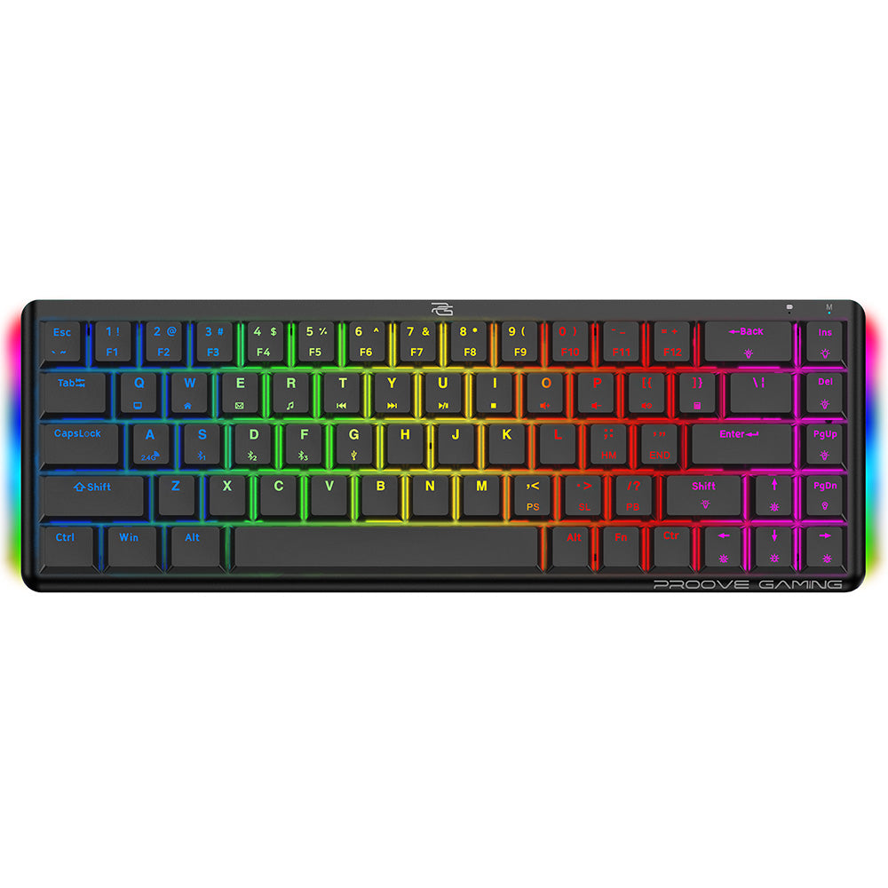 Tastatura/Mouse Proove Wireless Gaming Keyboard AFK (WKAFKEN22001), 2.4GHz, Bluetooth, RGB Backlighting, 68 Keys, 1500mAh, 1.5m, Negru