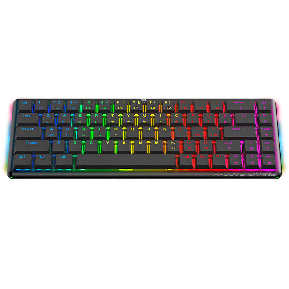 Tastatura/Mouse Proove Wireless Gaming Keyboard AFK (WKAFKEN22001), 2.4GHz, Bluetooth, RGB Backlighting, 68 Keys, 1500mAh, 1.5m, Negru