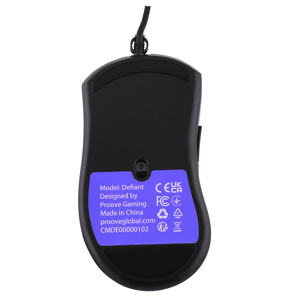 Tastatura/Mouse Proove Wired Mouse Defiant (CMDE00000102), for Gaming, USB, LED, 7 Buttons, 7200DPI, Windows, MacOS, Linux, 1.5m, Negru