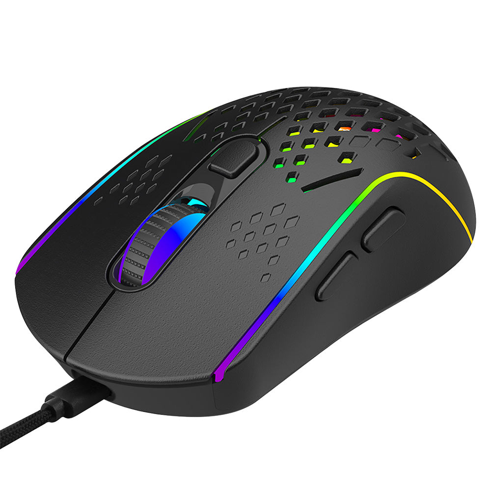 Tastatura/Mouse Proove Wireless Mouse Buzz (WMBU00022401), for Gaming, 2.4GHz, USB-C, Ergonomic, LED, 6 Buttons, 800-4800DPI, 1.5m, Negru