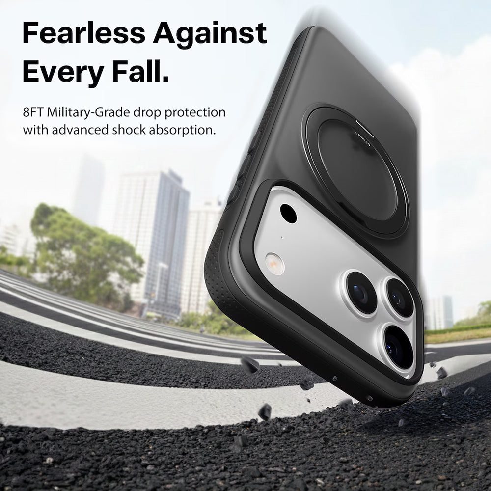 Husa de protectie Torras Ostand R Fitness Series compatibil cu iPhone 17 Pro, Negru