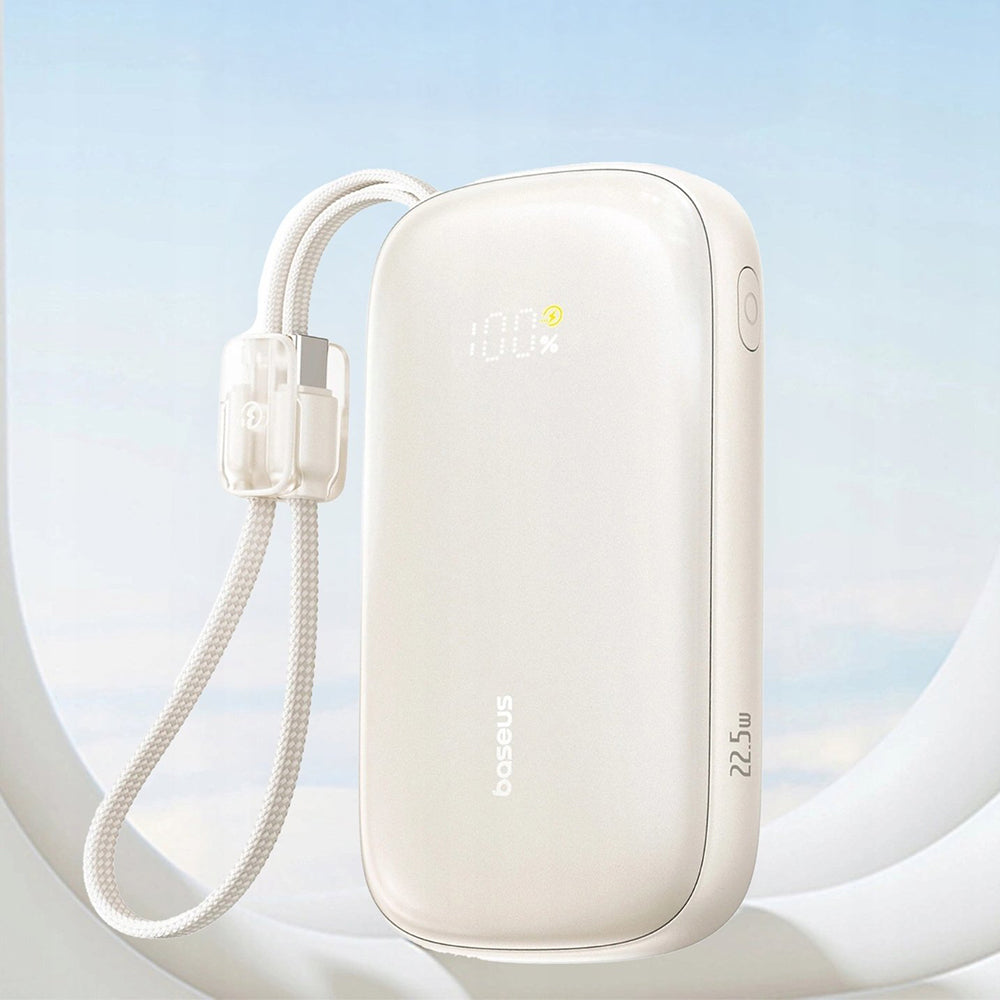 Baterie externa Baseus EnerFill FC21 Qpow 3 Ultra (E0027Q01), Detachable Cable, 10000mAh, 45W, USB, USB-C, Titanium Natural