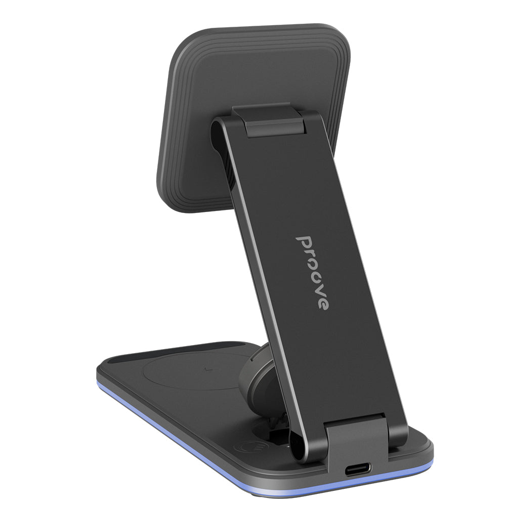 Incarcator Proove Wireless Charging Station Energy Fold (WSEF15010001), MagSafe, 3in1, for iPhone, AirPods, Apple Watch, 15W, Negru