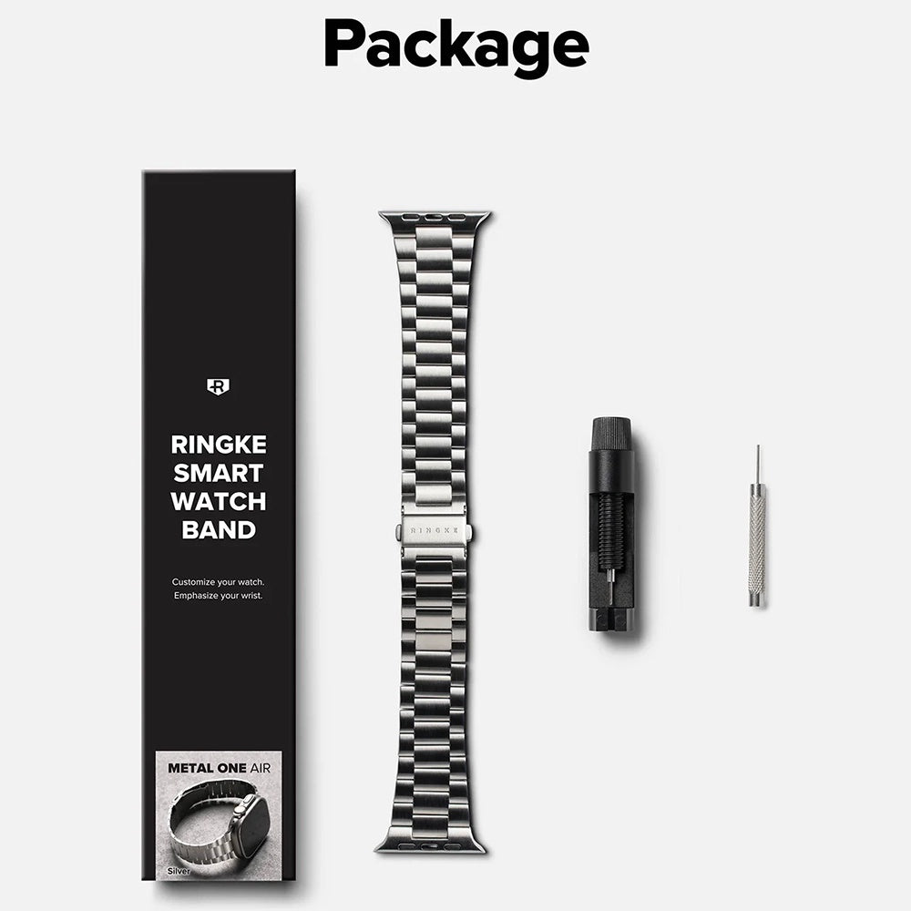 Accesoriu smartwatch Ringke Metal One Air compatibil cu Apple Watch 4 / 5 / 6 / 7 / 8 / 9 / 10 / SE / SE 2 / Ultra / Ultra 2 (44/45/46/49mm), Argintiu