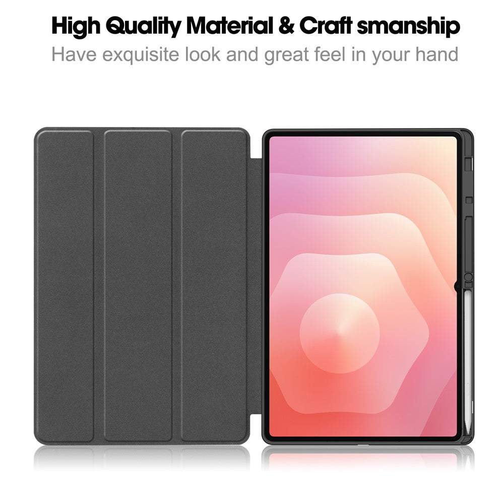 Husa de protectie tableta Techsuit Flex Trifold (with Pencil Holder) compatibil cu Samsung Galaxy Tab S11 Ultra, Negru