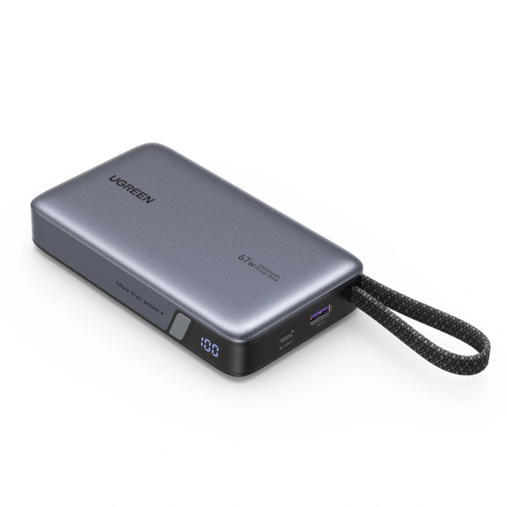 Ugreen Baterie externa Ugreen PB550 (55996B), Fast Charging, Digital Display, USB, Type-C, Built-in USB-C Cable, 67W, 20