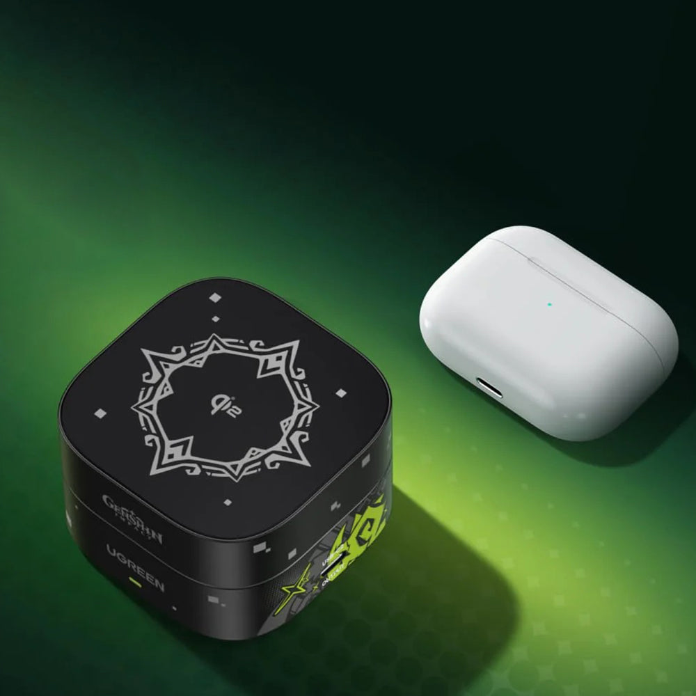 Incarcator Ugreen Wireless Genshin Impact Ed.W702 (35316GI), MagFlow, Qi2, 15W, 2x USB-C, Foldable, 3A, Cable, 1m, Negru