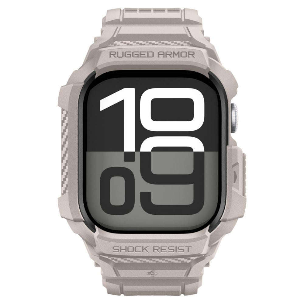 Accesoriu smartwatch Spigen Rugged Armor Pro V2 (ACS10506) compatibil cu Apple Watch 10 46mm / Watch 11 46mm, Dune Beige