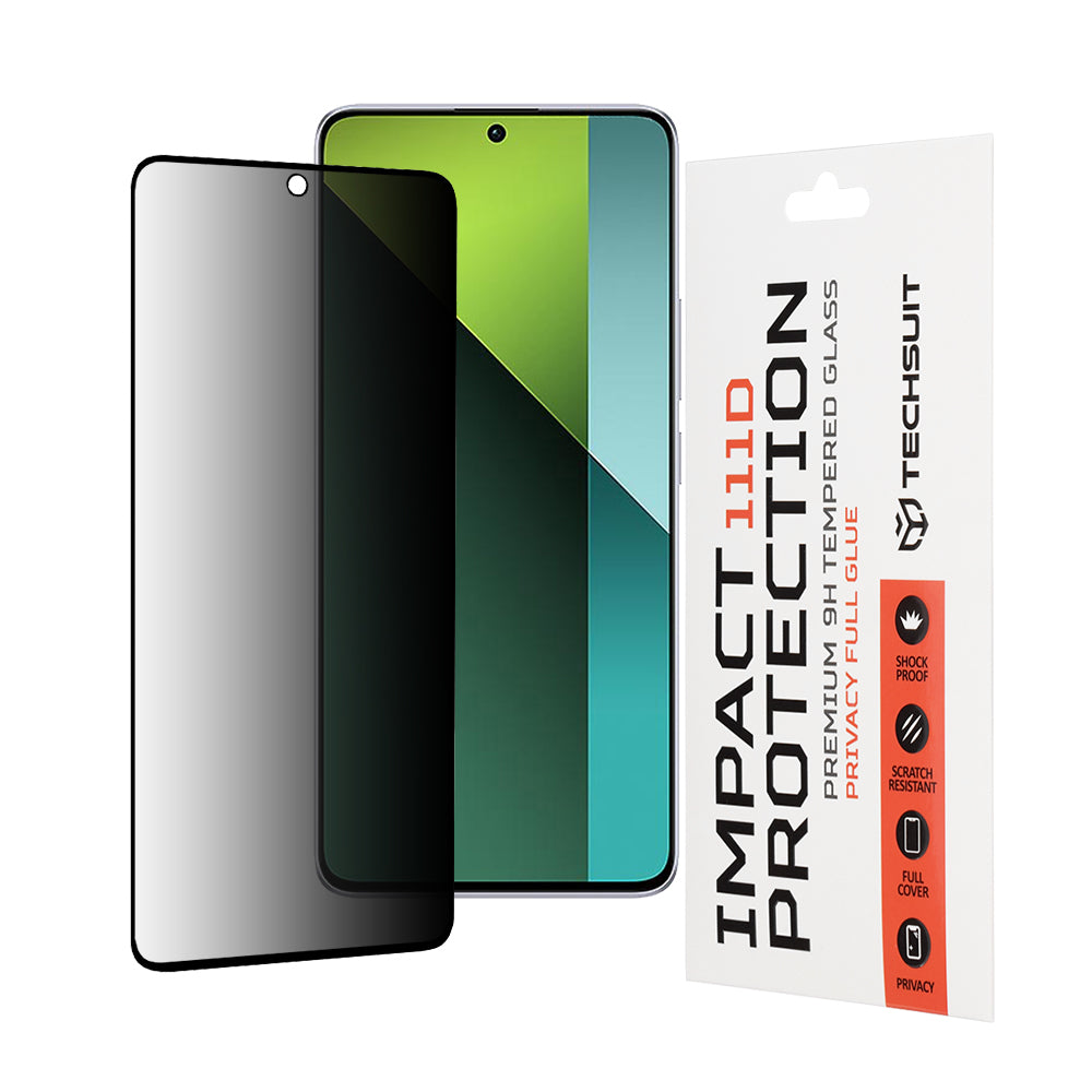 Folie de protectie Techsuit 111D Privacy Full Glue compatibil cu Xiaomi Redmi Note 13 Pro 5G / Poco X6, Negru