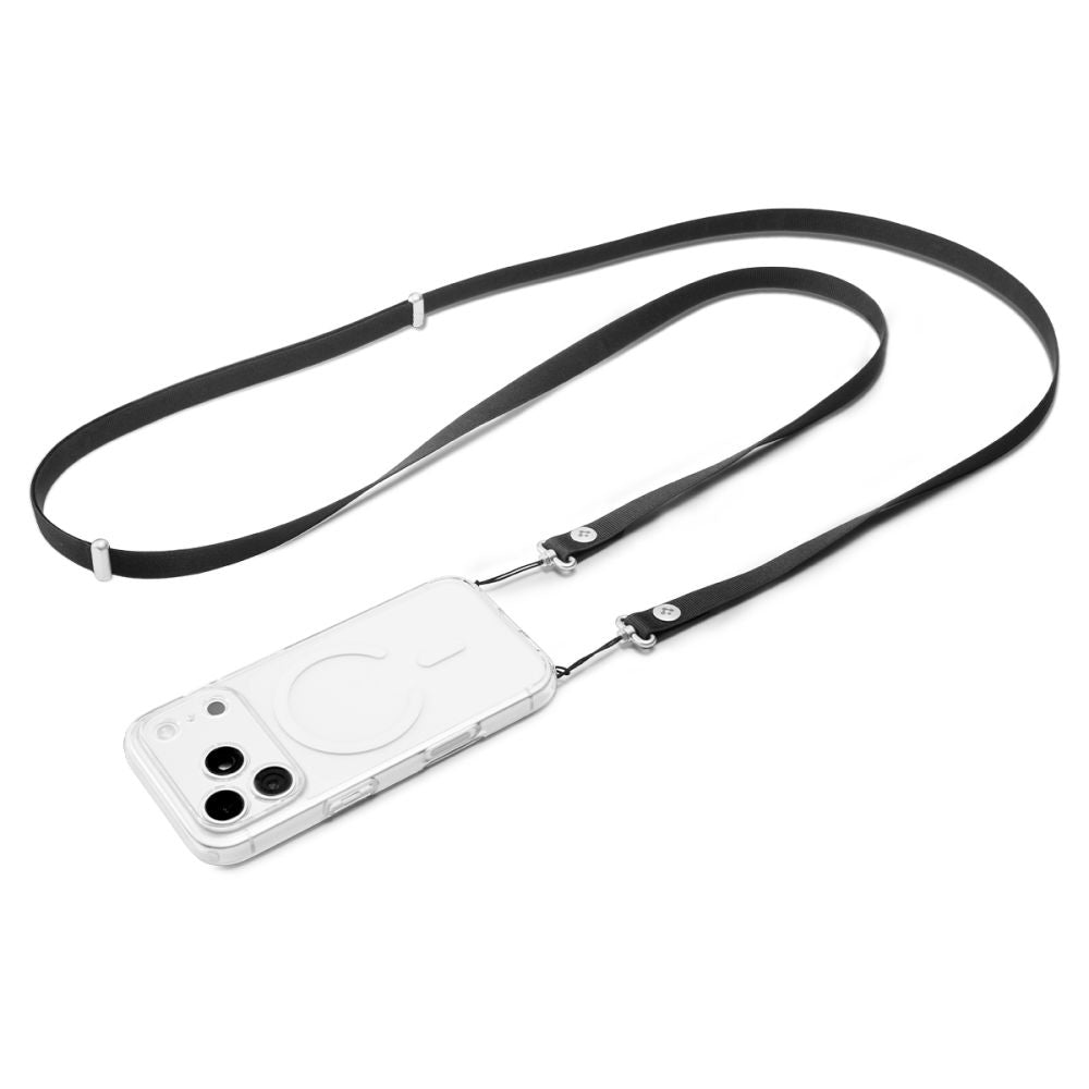 Suport Spigen Lanyard Strap DA30L (AFA10614), Neck/Crossbody Wear, for Phone Cases, Magnetic Length Adjustmen, Negru