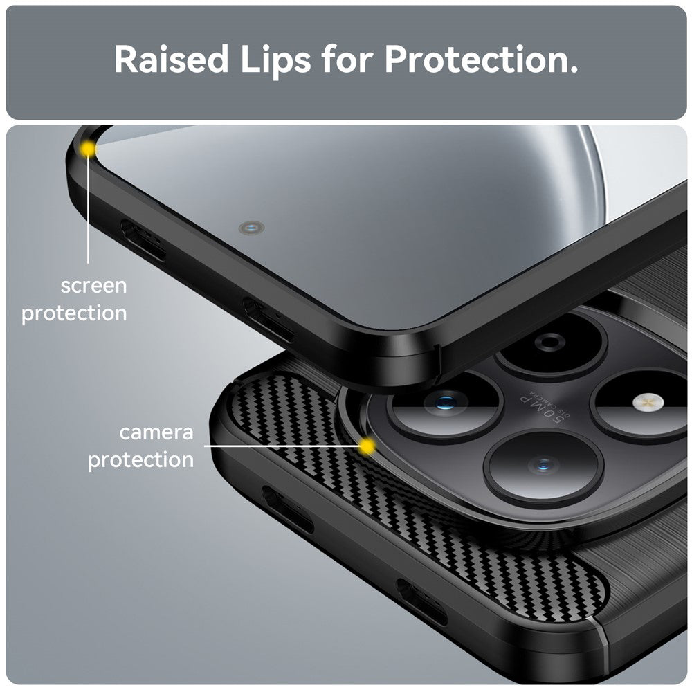 Husa de protectie Techsuit Carbon Silicone compatibil cu Xiaomi Redmi Note 15 5G / Note 15 4G / Poco M8 5G, Negru