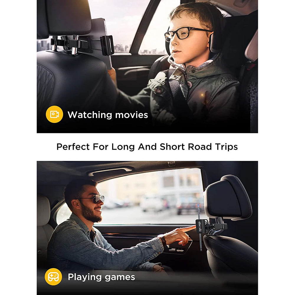 Suport Lisen (YL0221030002), for Phone, Tablet up to 12.9", Headrest Mount, Adjustable, Secure fit, Negru