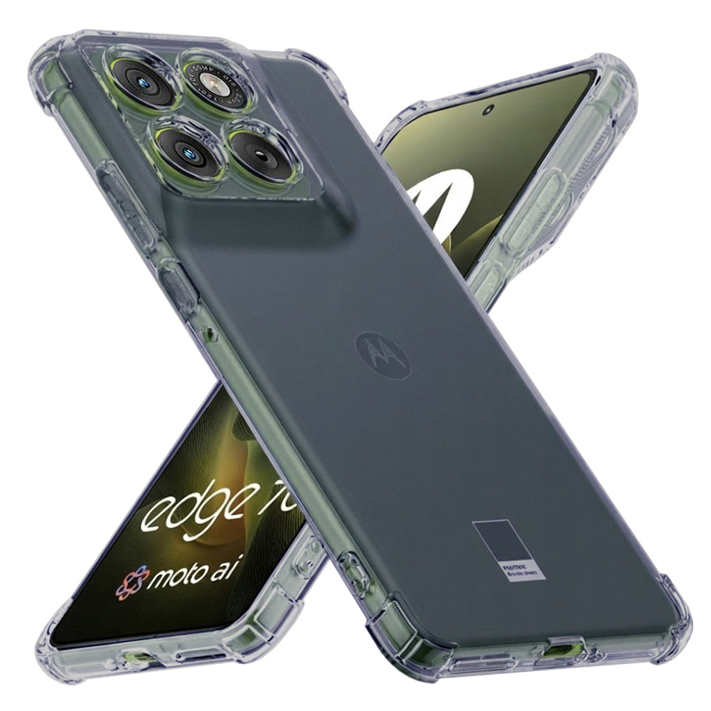 Husa de protectie Techsuit Shockproof Clear Silicone compatibil cu Motorola Edge 70, Negru Fumuriu