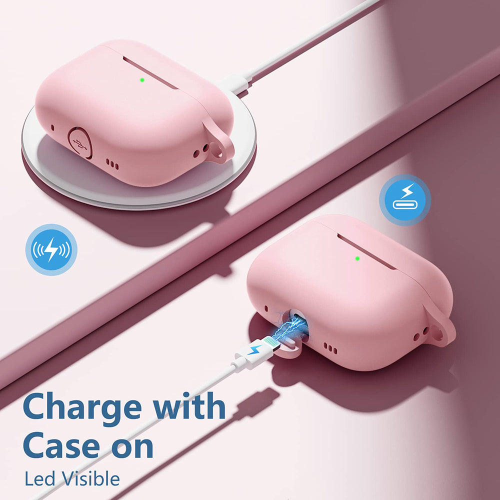 Casti Techsuit Silicone Case, for AirPods 4, Smooth Ultrathin Material, Roz