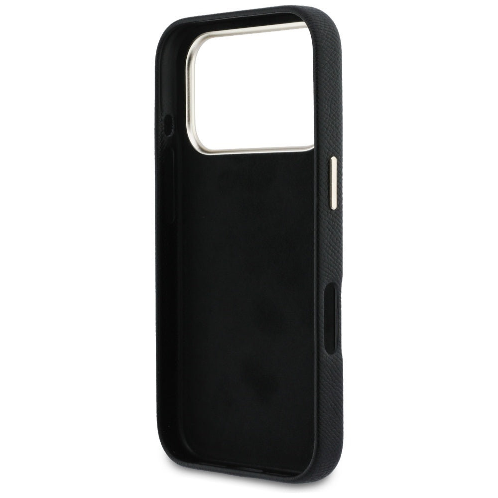 Husa de protectie Guess Hardcase Resin Logo (GUHCP17L5PS4RGGK) compatibil cu iPhone 17 Pro, Negru