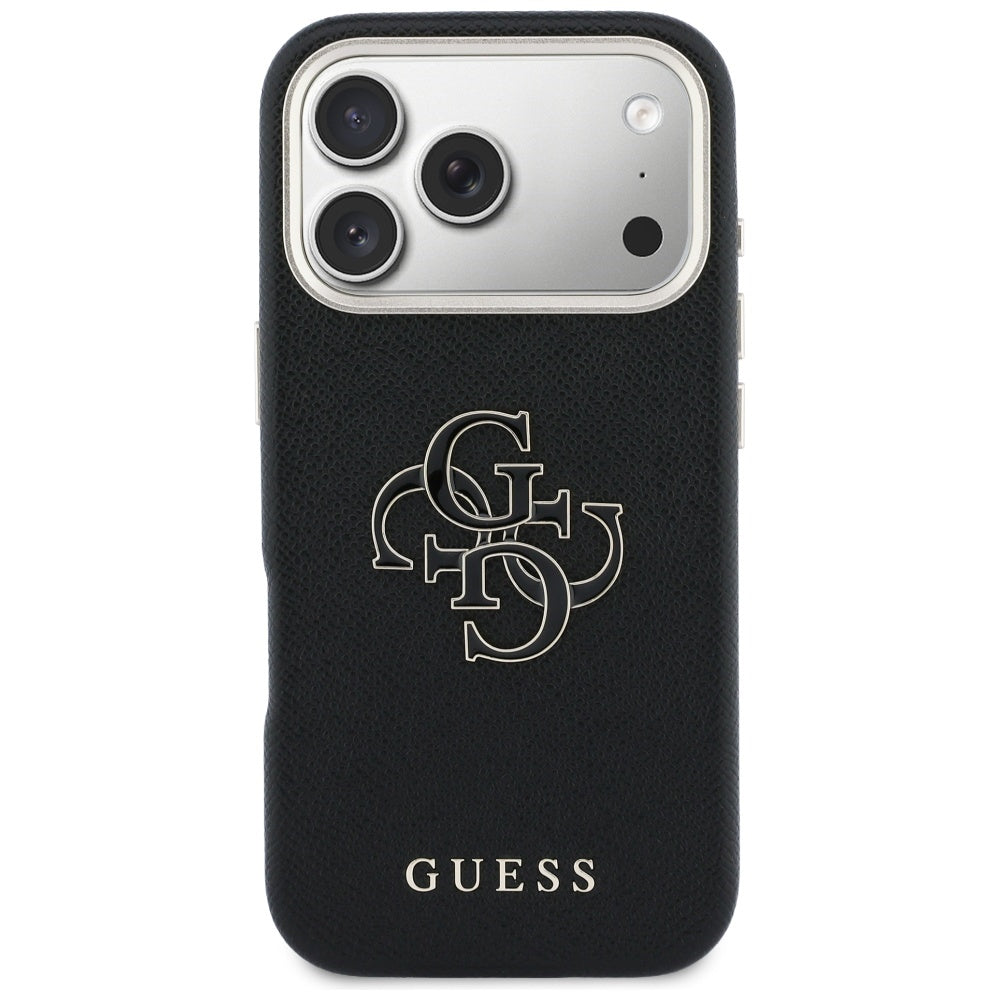 Husa de protectie Guess Hardcase Resin Logo (GUHCP17X5PS4RGGK) compatibil cu iPhone 17 Pro Max, Negru