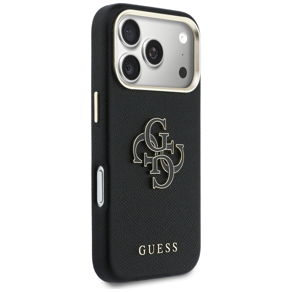 Husa de protectie Guess Hardcase Resin Logo (GUHCP17X5PS4RGGK) compatibil cu iPhone 17 Pro Max, Negru