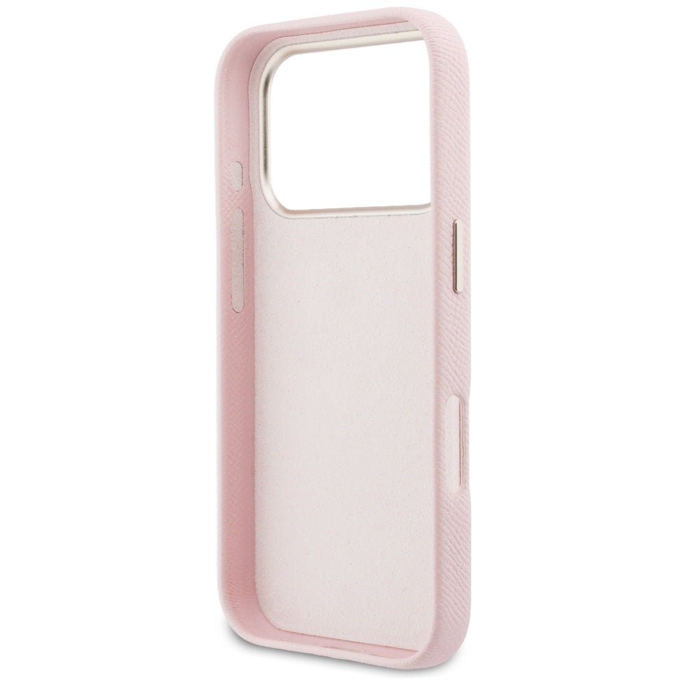 Husa de protectie Guess Hardcase Resin Logo compatibil cu iPhone 17 Pro, Roz