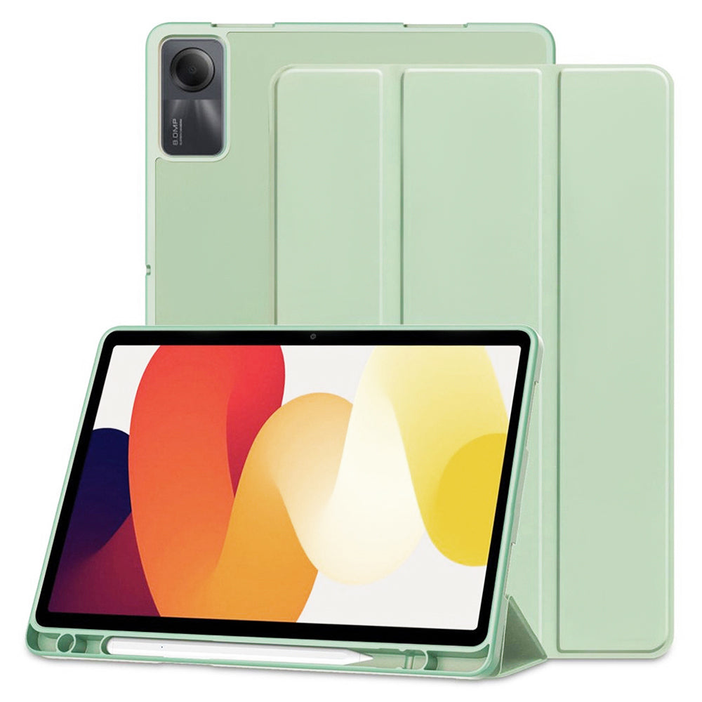 Husa de protectie tableta Techsuit Flex Trifold (with Pencil Holder) compatibil cu Xiaomi Redmi Pad SE 11", Matcha Green