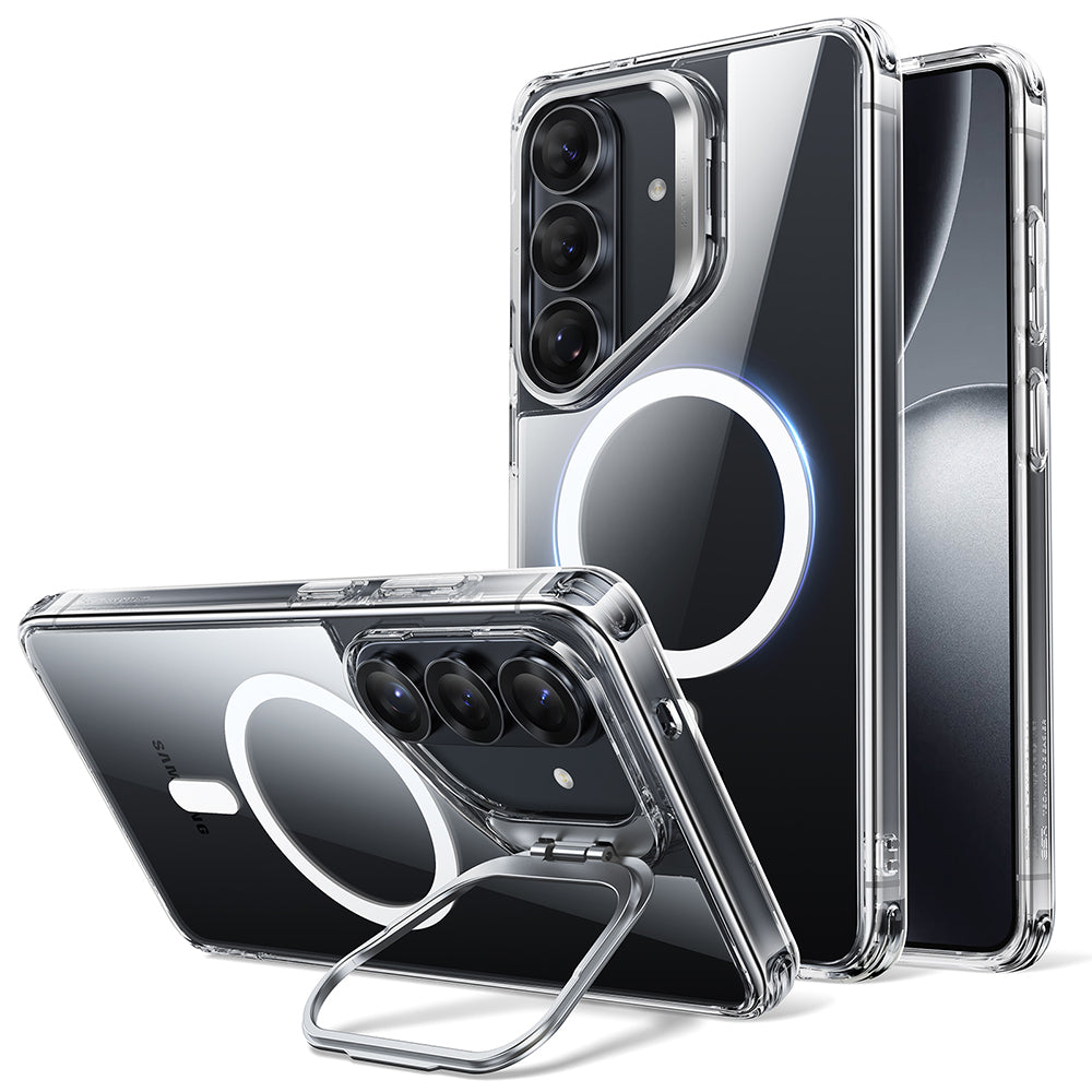 Husa de protectie ESR Classic Hybrid HaloLock Kickstand compatibil cu Samsung Galaxy S26 Plus, Transparent