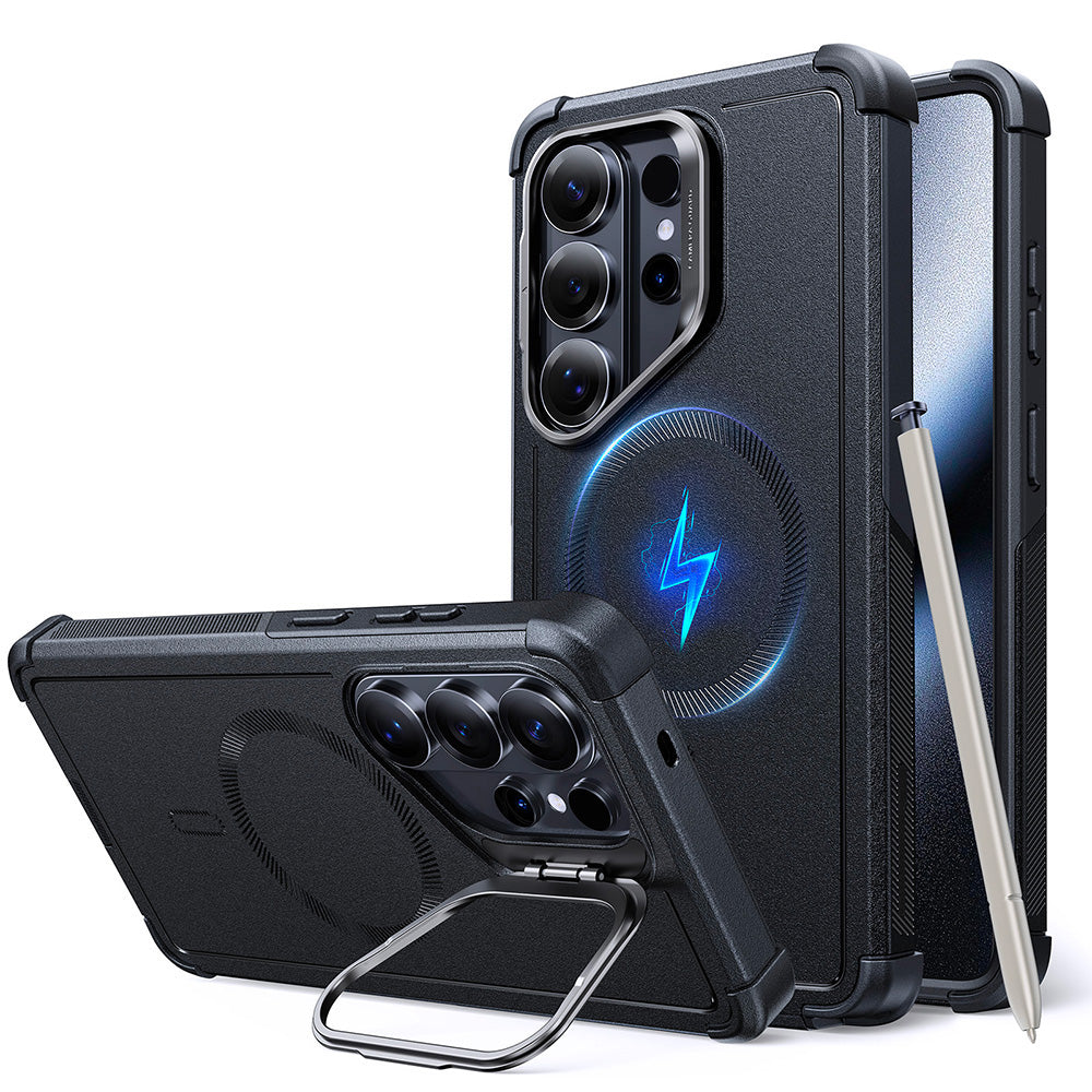 Husa de protectie ESR Cyber Armor Kickstand compatibil cu Samsung Galaxy S26 Ultra, Negru