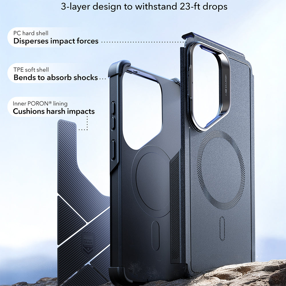 Husa de protectie ESR Cyber Armor Kickstand compatibil cu Samsung Galaxy S26 Ultra, Albastru