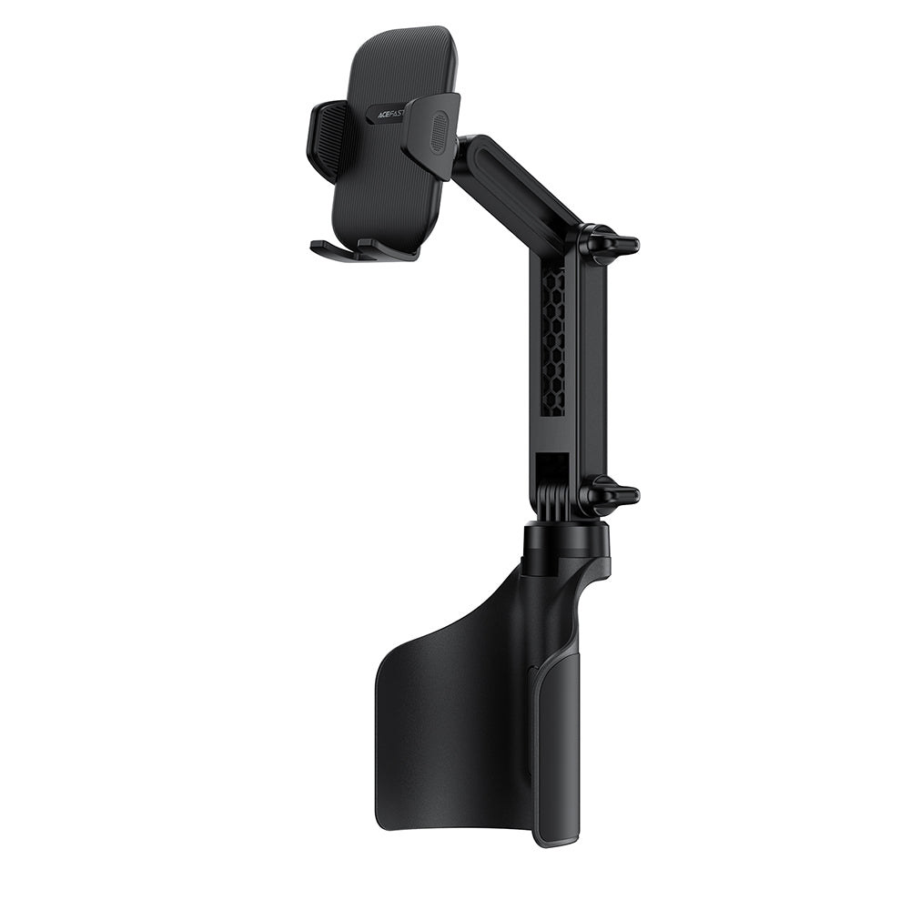 Suport Acefast- Car Holder (D63) with 2 Bases, Reliable Clamps, One-key Opening, Flexible Rod, Non‑slip Silicone, Universal, Black