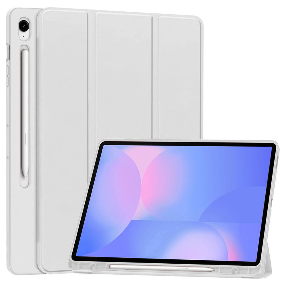 Husa de protectie tableta Techsuit Flex Trifold (with Pencil Holder) compatibil cu Samsung Galaxy Tab S10 FE Plus, Gri
