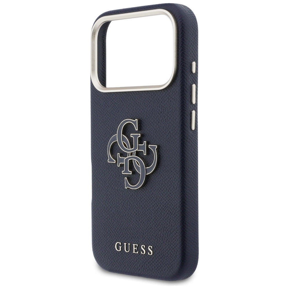 Husa de protectie Guess Hardcase Resin Logo (GUHCP17X5PS4RGGB) compatibil cu iPhone 17 Pro Max, Albastru