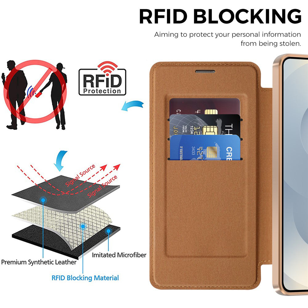 Husa de protectie Techsuit SmartMag Book compatibil cu Samsung Galaxy S26 Plus, Maro