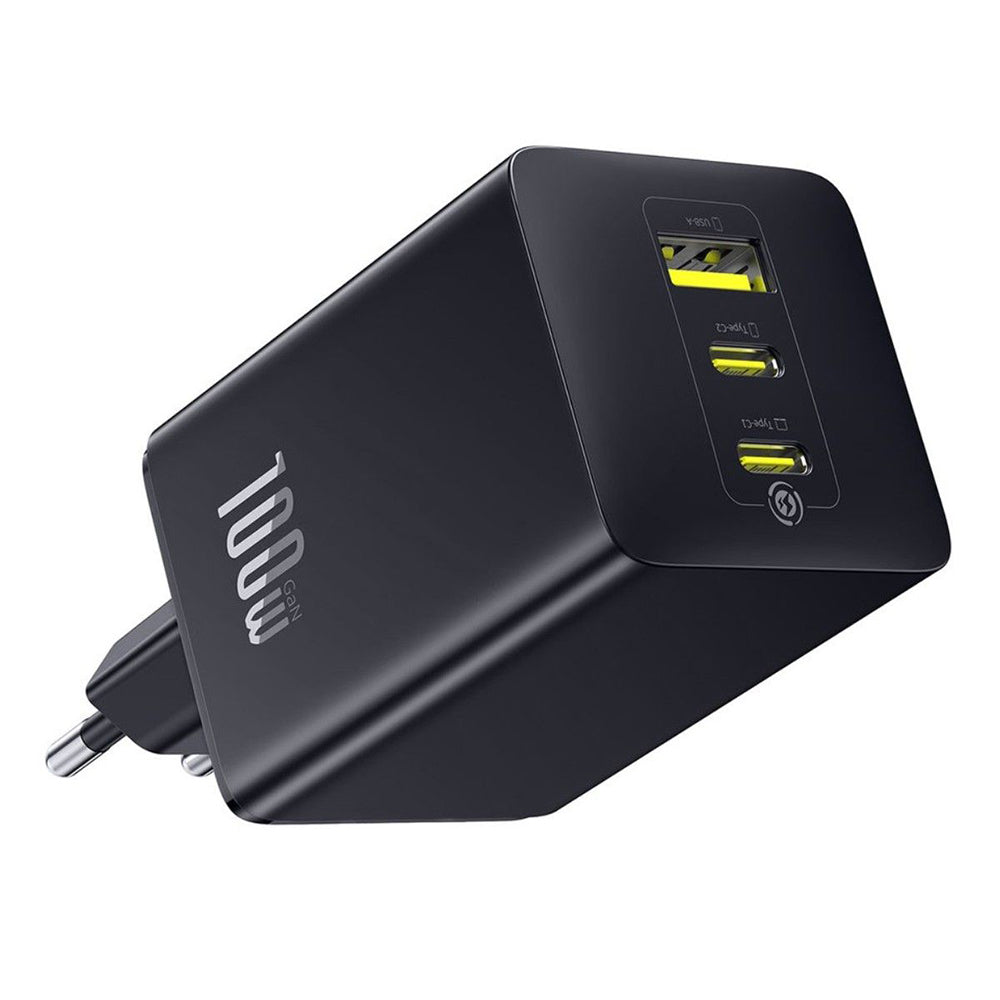 Incarcator Baseus (P10182102123-00), 2x Type-C + USB, 100W, Fast Charger, Negru