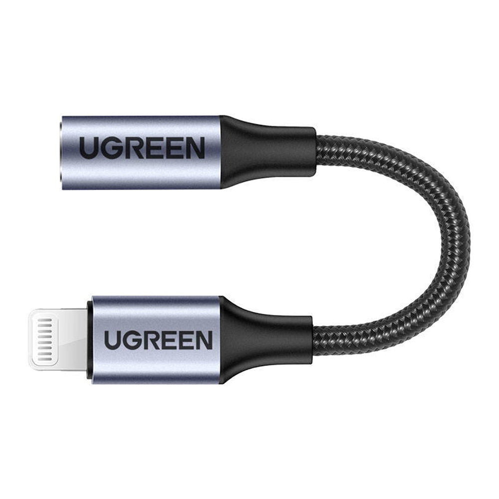 Adaptor Ugreen Audio Cable Adapter US211 (30756), Lightning to Jack 3.5mm, 10cm, Negru