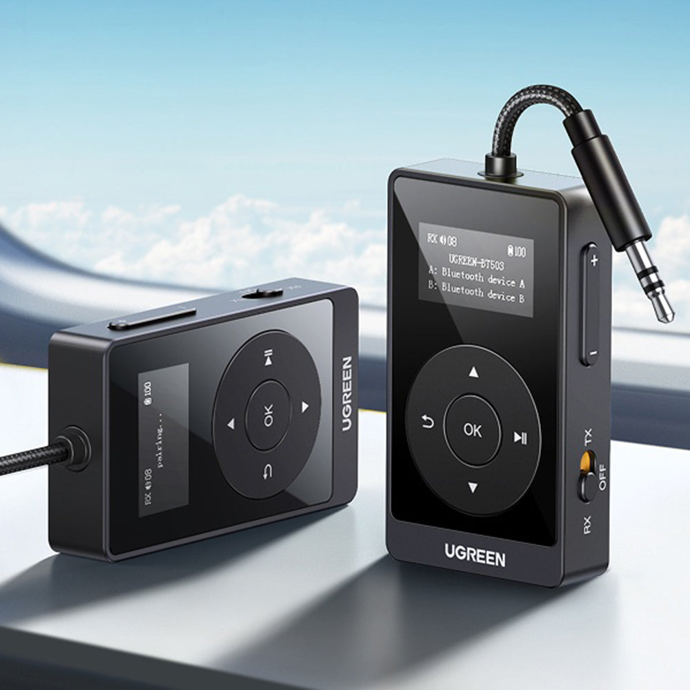 Gadget Ugreen Transmitter Audio Adapter BT503 (45492), Type-C, Jack 3.5mm, Bluetooth 5.3, Hi-Res, OLED Display, 300mAh, Negru