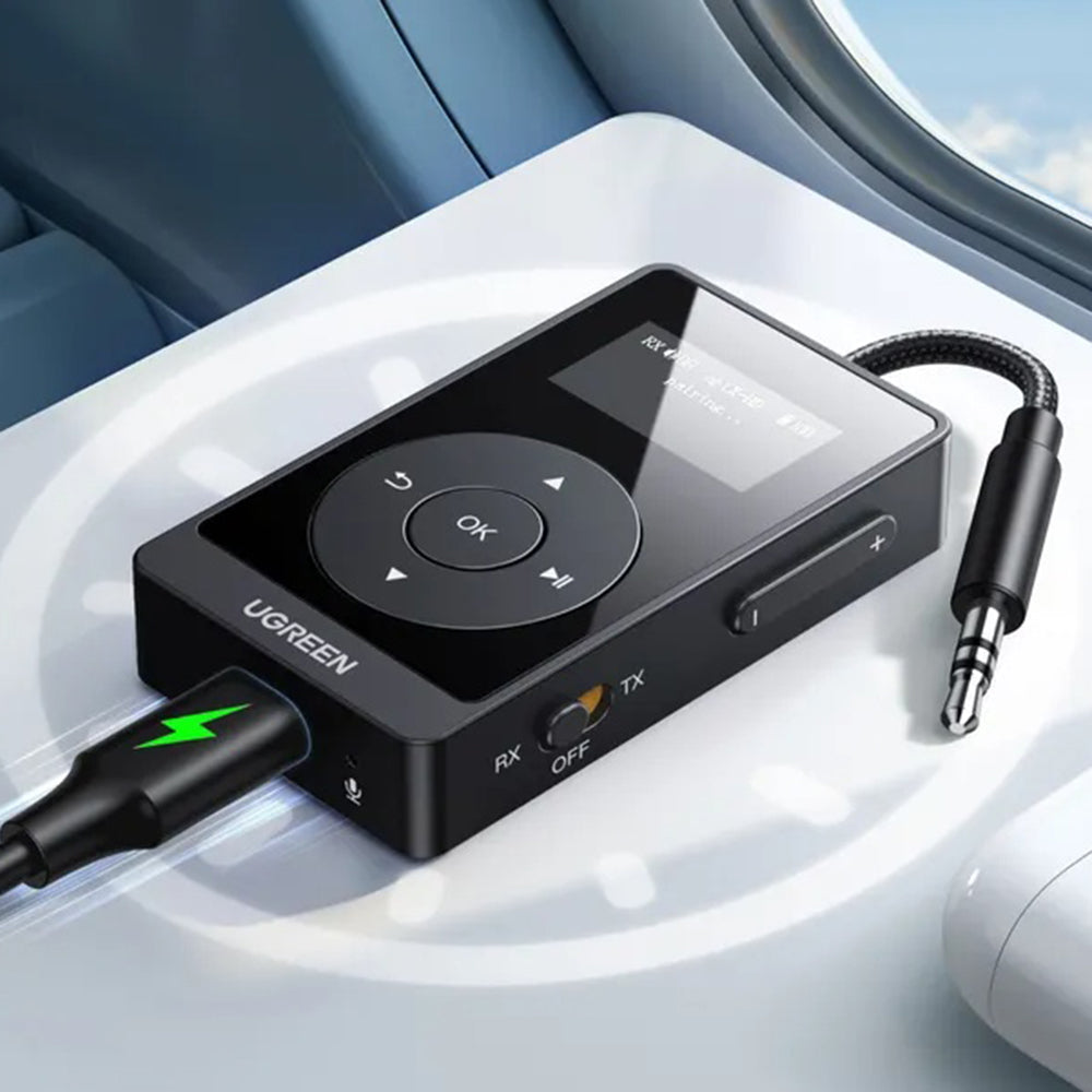 Gadget Ugreen Transmitter Audio Adapter BT503 (45492), Type-C, Jack 3.5mm, Bluetooth 5.3, Hi-Res, OLED Display, 300mAh, Negru