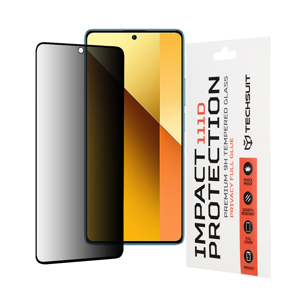 Folie de protectie Techsuit 111D Privacy Full Glue compatibil cu Xiaomi Redmi Note 13 5G, Negru