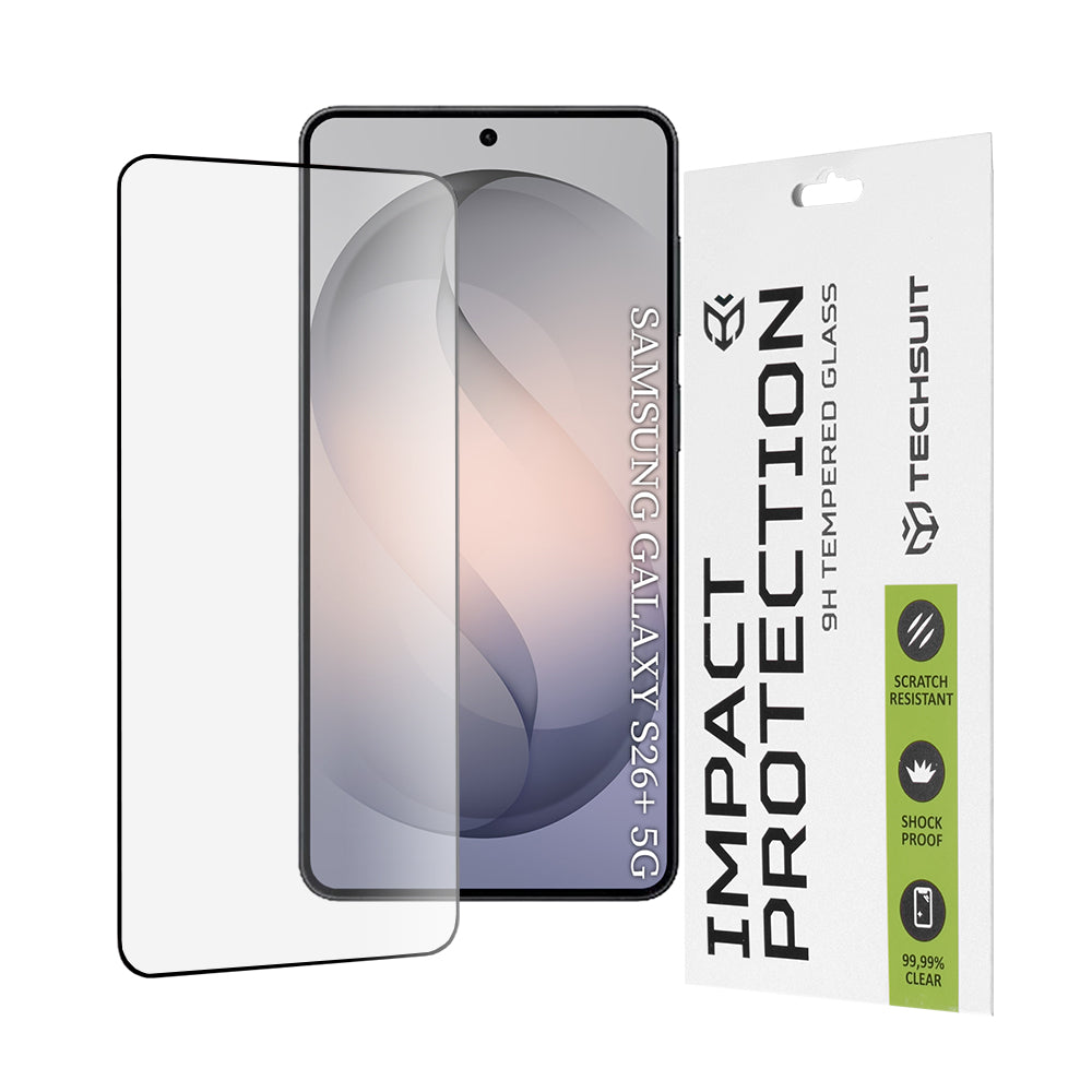 Folie de protectie Techsuit 111D Full Cover / Full Glue Glass compatibil cu Samsung Galaxy S26 Plus, Negru